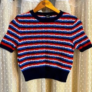 Stripe knit crop top. F21